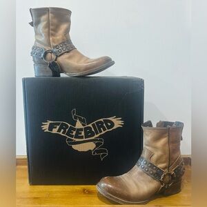 Ramone Freebird Tan Leather Ankle Boots